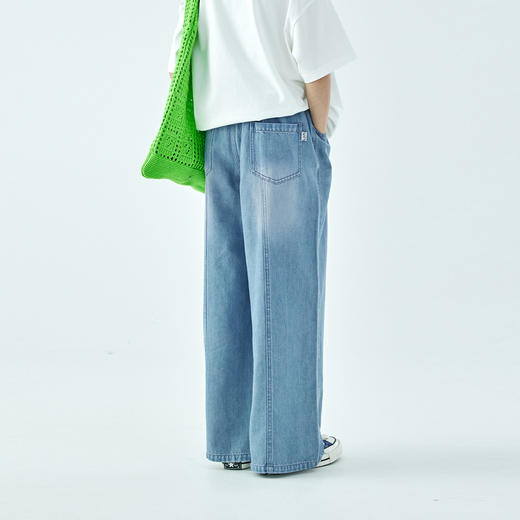 棵初2026年夏新款亲子中大女童经典复古牛仔裤宽松凉感亲肤休闲裤 商品图2