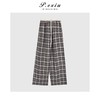 04-3潘依绣丁丁宠粉韩系格纹撞色松紧腰抽绳休闲裤Q4851 商品缩略图0
