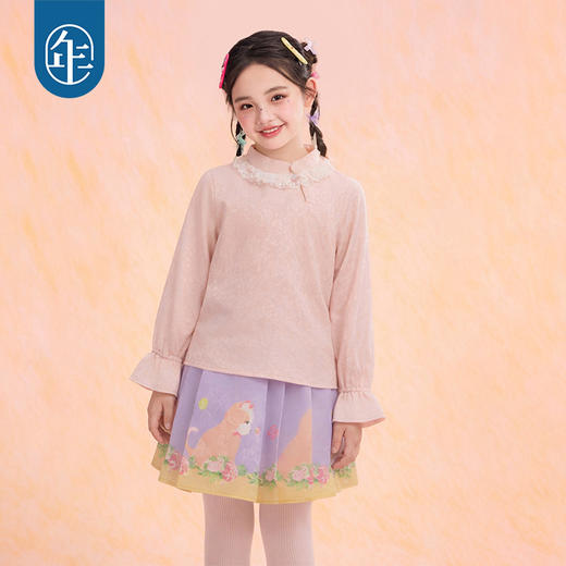 童装女童衬衫春季新款长袖新中式古风儿童百搭好春光中式上衣N1261015A04年衣 商品图7