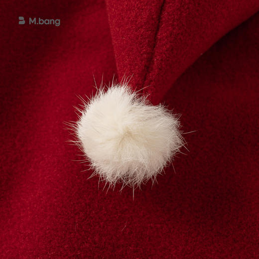 邦选小童呢大衣红色过年尖尖帽 中长款巫师帽女童外套 商品图2