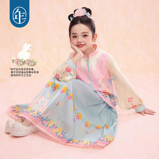 年衣童装儿童中式套装春季新款女童改良汉服两件套春意融融中式套装 商品图0