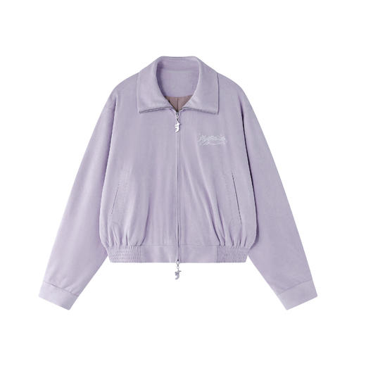 FTT Flythetruth 短款外套女款春2026超火减龄仿麂皮紫色夹克上衣 商品图4