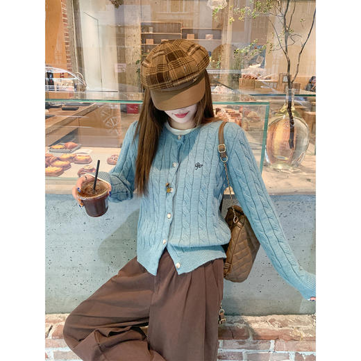 <曾小咸推荐>2.25现货秒杀 ！微信超特价！韩系麻花针织开衫 日常179.99 立减90 秒杀89.99！！ 商品图4