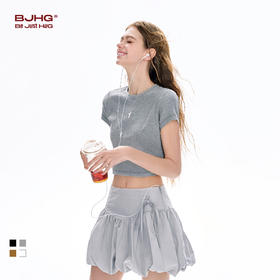 FTT Flythetruth俏皮撞色可露丽T恤女夏季新款修身收腰正肩短袖女