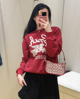 正品Coa*h蔻*女士飞马刺绣针织卫衣020602