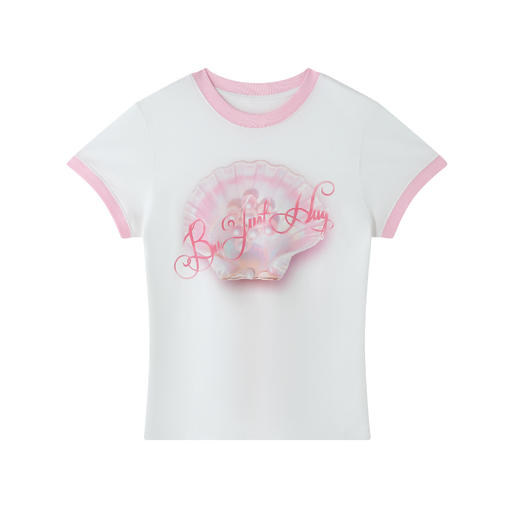 BJHG不计后果 正肩纯棉短袖T恤女款夏季2026新款合身舒适撞色半袖 商品图3