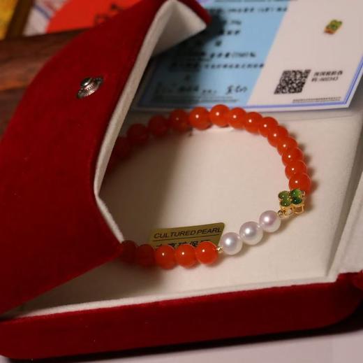 原矿保山南红珍珠手串 18k纯金 + 翡翠/古法珐琅 商品图8