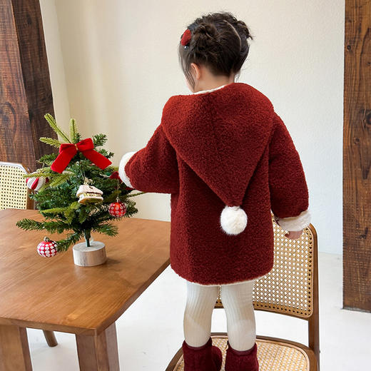 韩版网红女童爱心毛呢外套 冬款洋气年服大衣 商品图2