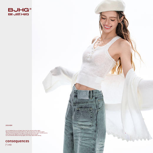 FTT FlyTheTruth镂空花边针织背心女夏季简约气质内搭U领吊带上衣 商品图2