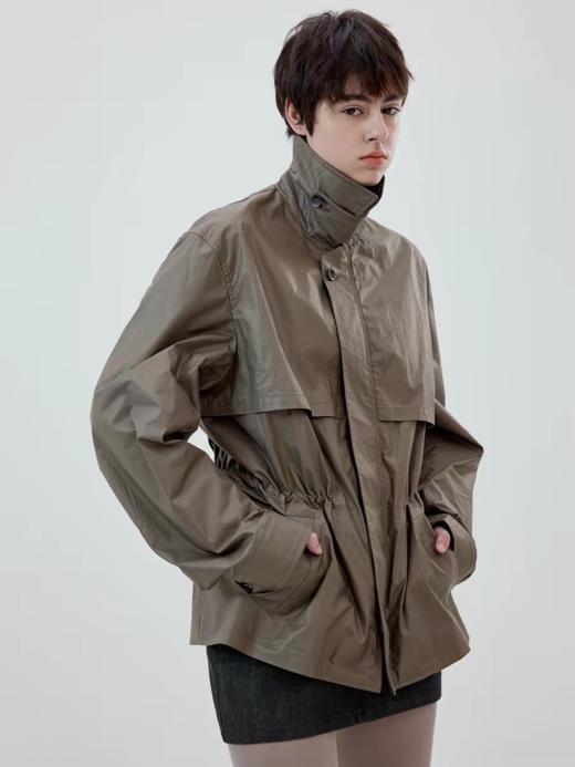 Simple Project/Y2608/涂层中长款收腰猎装夹克 商品图0
