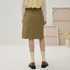 谜底半裙女2025秋新品百搭舒适挺括双色微皱包臀裙短裙253MB1035 商品缩略图2