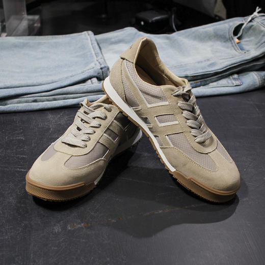 DRONKOO 2026 系带反毛皮拼格纹布复古低帮运动鞋 商品图2