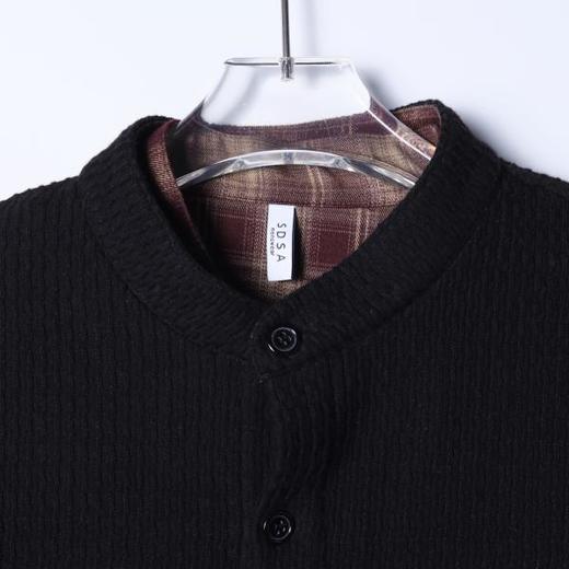 SDSA男装2026新款高贵轻奢时尚拼接假两件立领衬衫百搭时尚休闲 商品图1