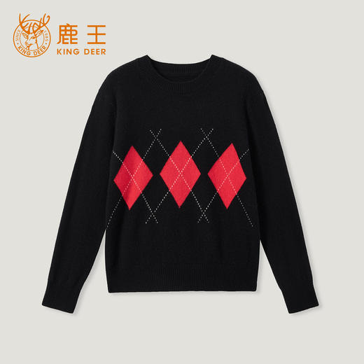 King Deer/鹿王秋冬新款百搭时尚休闲女式圆领羊绒衫L805530【HZ】 商品图2