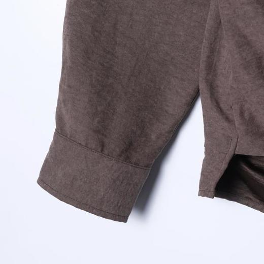 26CS20SDSA男装2026新款高贵轻奢韩版简约拼接前短后长套头立领衬衫百搭 商品图4