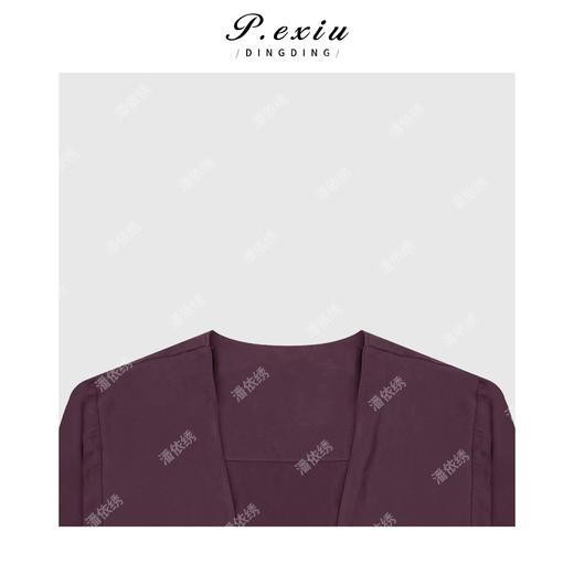 04-2潘依绣丁丁宠粉100%天丝气质不规则侧绑带V领衬衫 M9083 商品图2