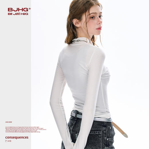 FTT Flythetruth 简约高智长袖t恤女款夏莱赛尔微弹亲肤抗皱上装 商品图2