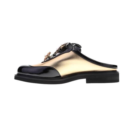 sheme光感漆皮面料可拆卸饰花点缀乐趣DIY休闲时尚女士乐福拖鞋可定制 商品图1