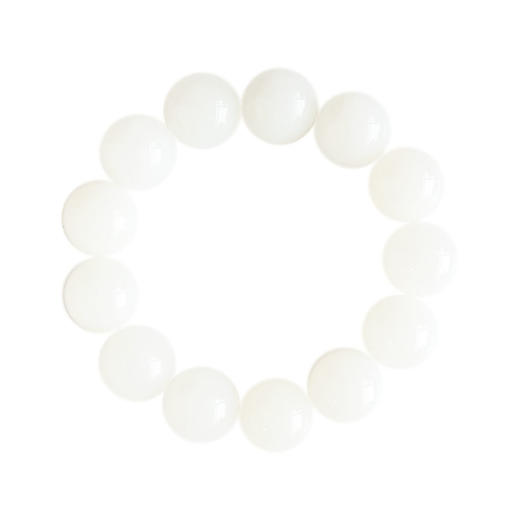 【天然正品】天然精品无杂裂约18MM俄料一级白和田玉圆珠手串20CM（弹力绳）260126NJM65 商品图0