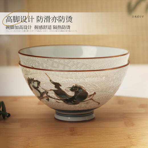 日本制造美浓烧祥物饭碗 商品图3
