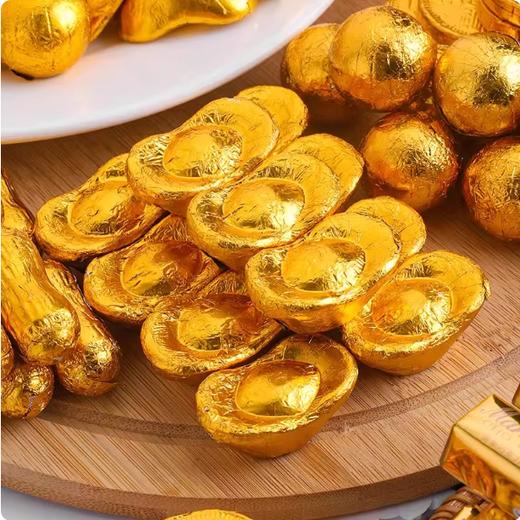 500g/袋 巧克力元宝/花生/金条/金球/金币 代可可脂巧克力装饰新年零食 商品图2