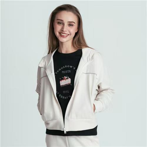 佐丹奴女装26年新款空气三明治拉链连帽外套05376124 商品图0