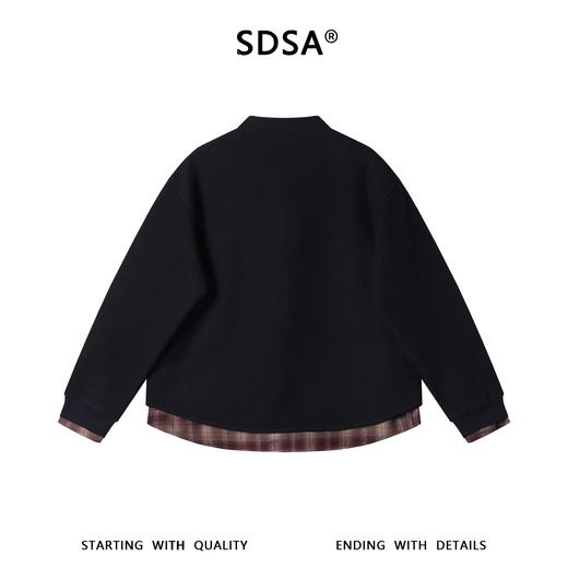 SDSA男装2026新款高贵轻奢时尚拼接假两件立领衬衫百搭时尚休闲 商品图4