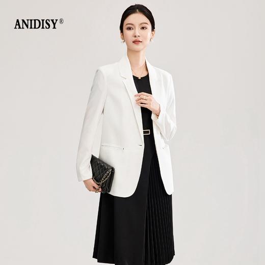 2026春装时尚翻驳长袖领一粒扣修身西装外套 商品图1