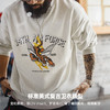 马登工装美式印花灰色圆领卫衣横须贺宽松落肩套头长袖T恤男款春 商品缩略图2