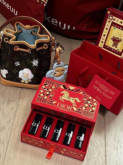 迪奥粗管烈艳蓝金丝绒唇膏马年限定礼盒  赠兰蔻粉金口红1.6g 随机色 商品图5