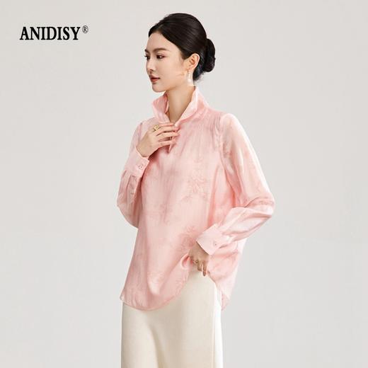 2026春装新中式立领长袖正襟一粒扣套头衬衫 商品图2