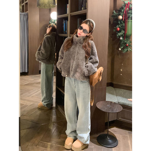 <曾小咸推荐>2.24现货秒杀 ！微信超特价！韩系立领羊羔毛外套 日常419.99 立减250 秒杀169.99！！ 商品图3