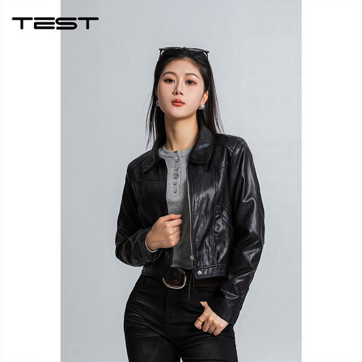 春上新酷飒机车显瘦炸街夹克皮衣2261026 商品图0