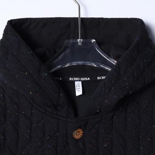 SDSA男装2026新款高贵轻奢简约时尚泼墨褶皱纽扣连帽卫衣百搭时尚 商品图1