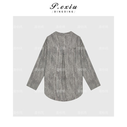 A008潘依绣丁丁宠粉复古简约设计斜纹衬衣Q19911 商品图1