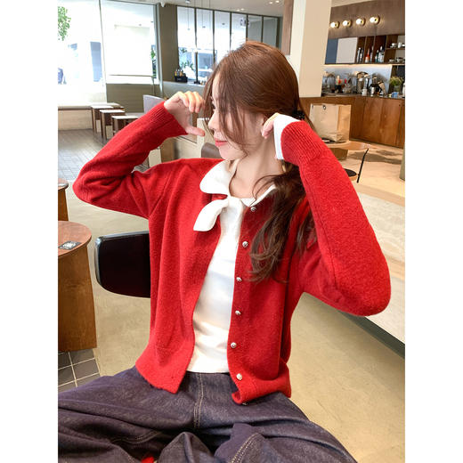 <曾小咸推荐>2.24现货秒杀 ！微信超特价！韩系蝴蝶结娃娃领长袖t恤 日常139.99 立减80 秒杀59.99！！ 商品图3