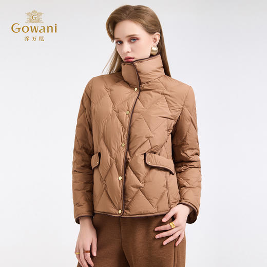 【鹅绒】乔万尼立领休闲宽松90白鹅绒保暖短款羽绒服ED4T863 商品图2