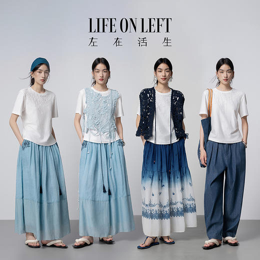 【林栖设计小店】落花轻雨|米白色纯棉传统印花复古百搭2026春新款T恤1961114 商品图4