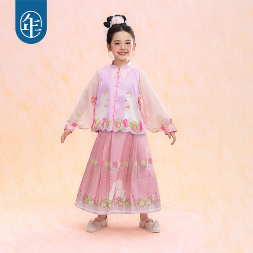 年衣童装儿童中式套装春季新款女童改良汉服两件套春意融融中式套装 商品图2
