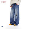 BJHG不计后果直筒牛仔裤男款2026新款春美式高街破洞潮牌长裤子女 商品缩略图0
