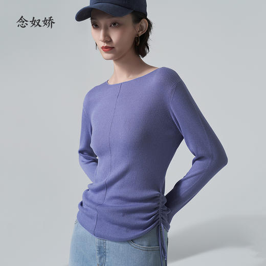 【商场同款】CNK6351 “三色软云衫 ” 轻盈柔软知性大气 侧边抽绳调节造型 亲肤好打理 毛衫 商品图5