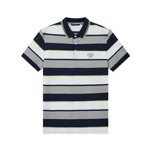 德鲨鲨鱼男士短袖POLO衫2026夏新款休闲商务翻领条纹T恤男 商品图4