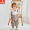棉果果春季新品男童氨棉纯棉针织斜纹小绅士假两件对开爬衣对开连体衣M112722226141 商品缩略图0