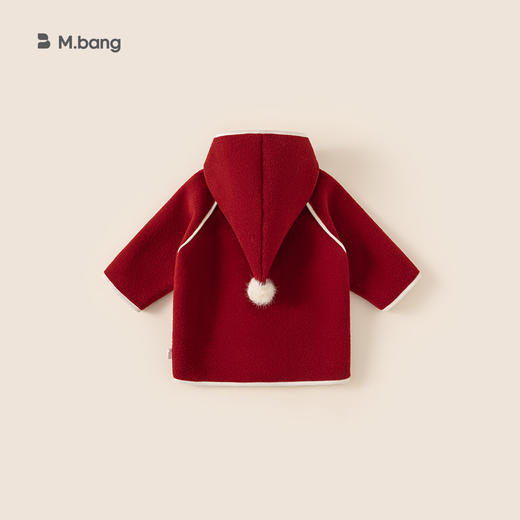 邦选小童呢大衣红色过年尖尖帽 中长款巫师帽女童外套 商品图3