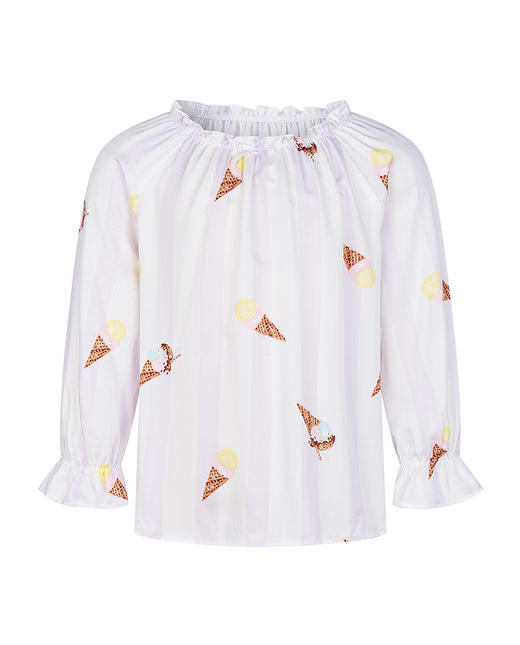 5楼爱慕儿童条纹冰激凌长袖家居服上衣 AK141L431 商品图4