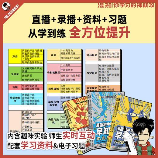 漫画物理早知道 0基础必修 | 60节直播+120节录播+全程伴学服务+图书《物理早知道》 商品图4
