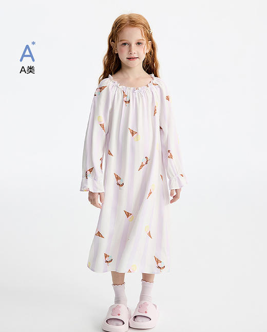【5F】爱慕儿童条纹冰激凌长袖睡裙 AK144L431 商品图0