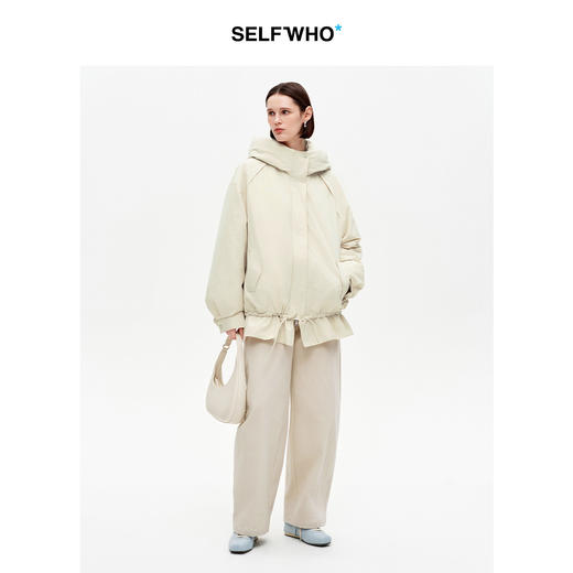 SELFWHO90白鸭连帽高领双头拉链羽绒服女2025冬新款防风保暖外套 商品图2
