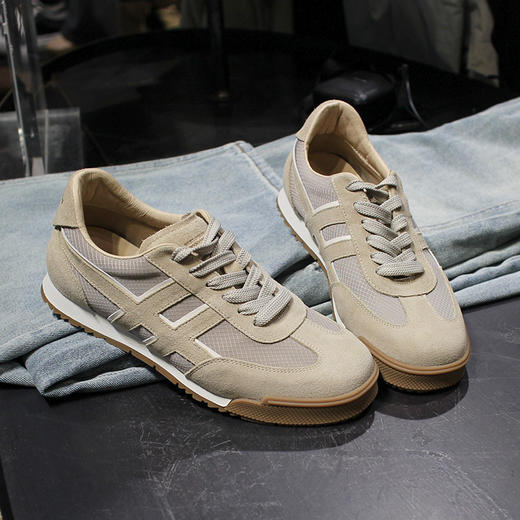 DRONKOO 2026 系带反毛皮拼格纹布复古低帮运动鞋 商品图3