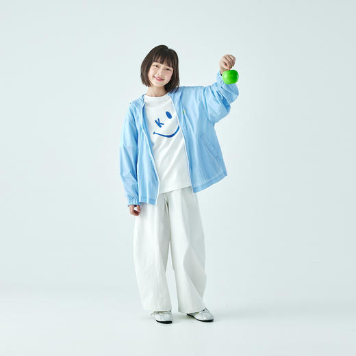 棵初26年夏季新款中大女童撞色拉链UPF50+原纱防晒休闲连帽外套 商品图1
